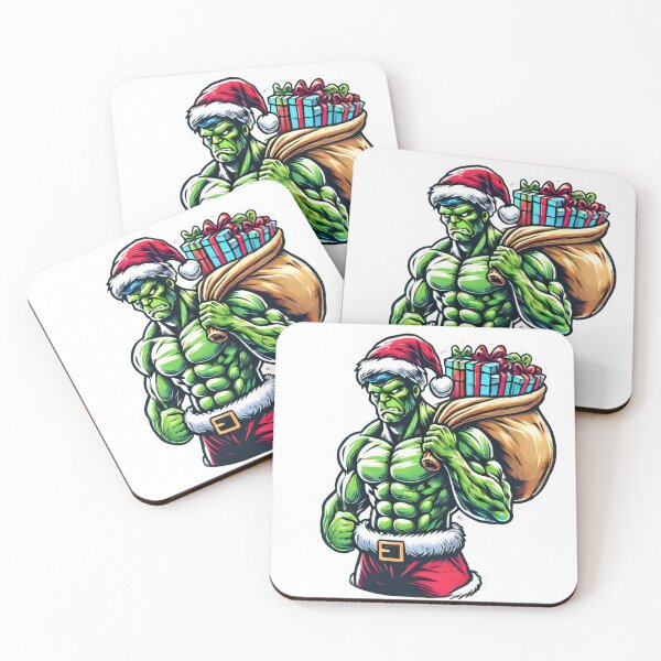 Item preview, Muscular Grinch Christmas Gift Carrier Illustration designed and sold by lubushop1.