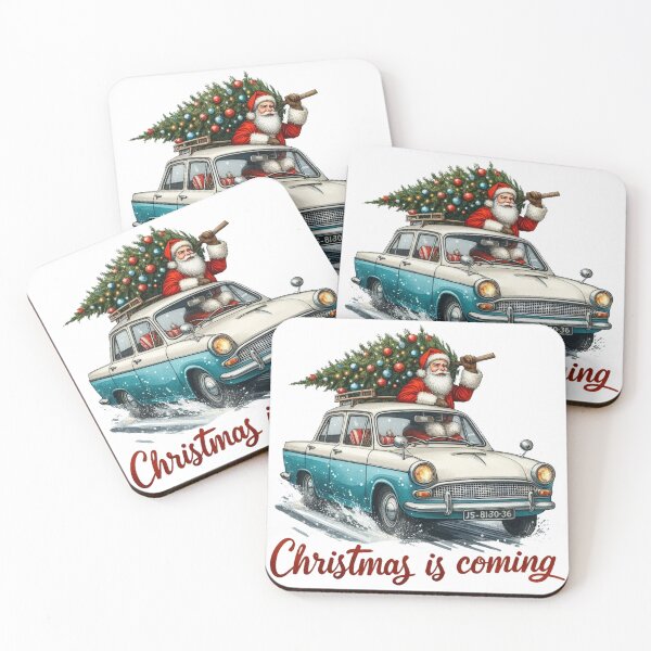 Item preview, Christmas is Coming Santa Clause Riding Ford Cortina Meme Bumper designed and sold by clarkfraser.