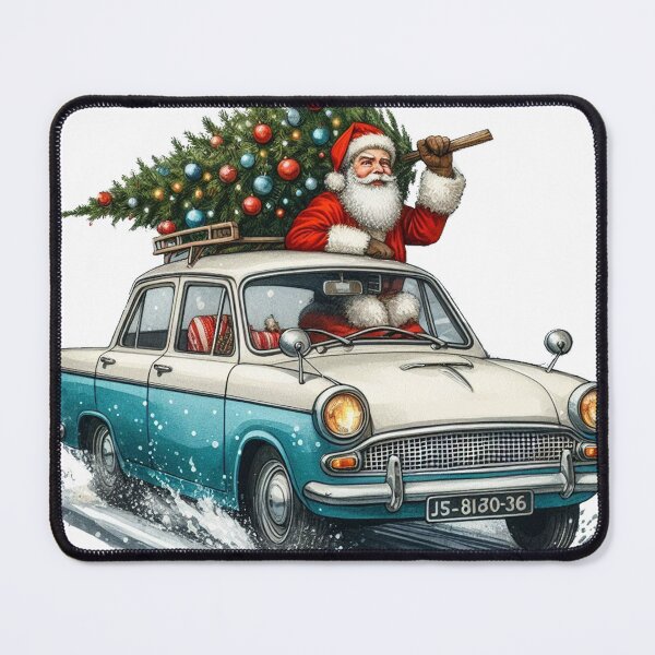 Item preview, Christmas is Coming Santa Clause Riding Ford Cortina Meme Bumper designed and sold by clarkfraser.