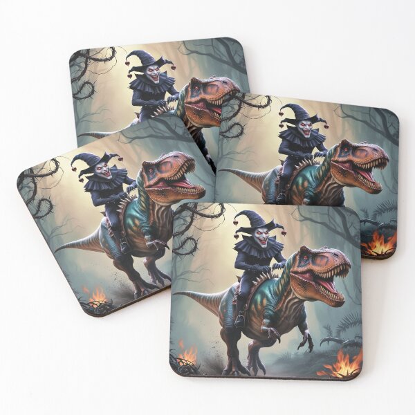 Item preview, An Evil Jester Riding a T-Rex designed and sold by Jestersmodified.