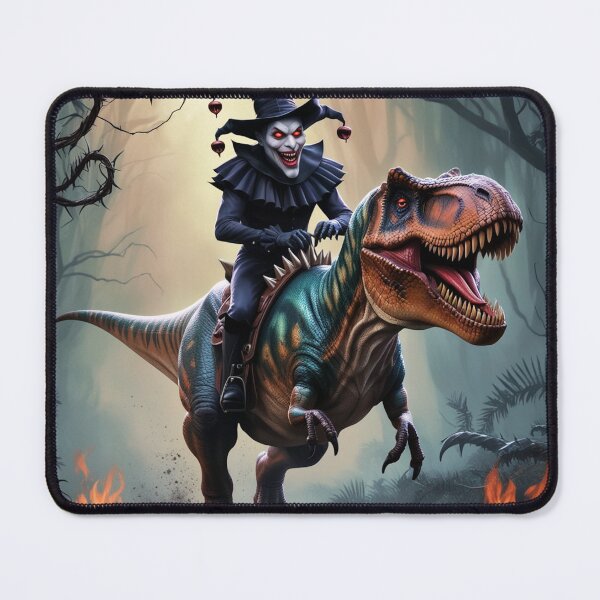 Item preview, An Evil Jester Riding a T-Rex designed and sold by Jestersmodified.