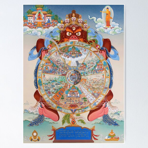 Item preview, Tibetan Buddhist Thangka - Wheel of life - Bhavachakra designed and sold by Onodera.