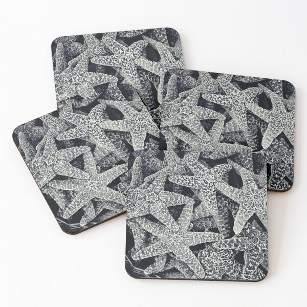 Item preview, Black and White Starfish Basket Art Print - Ocean-Themed Elegance designed and sold by FraireDesign.