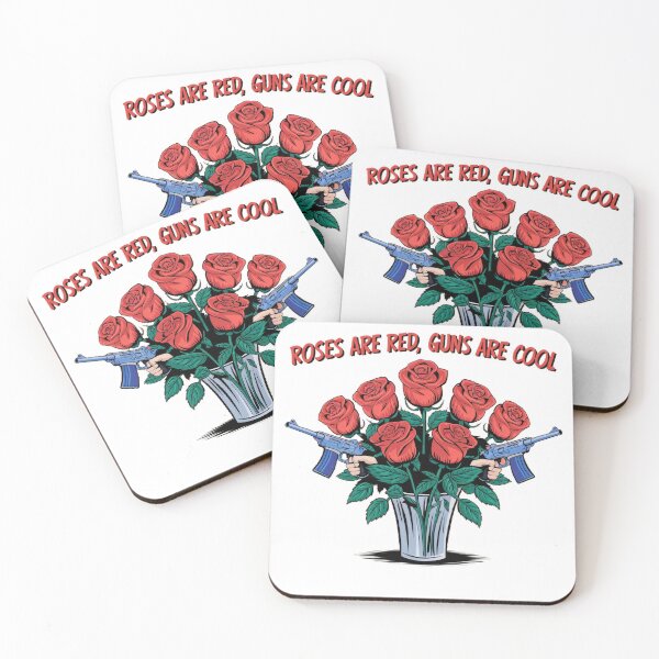 Item preview, Roses are red, guns are cool designed and sold by BugiDesignArt.