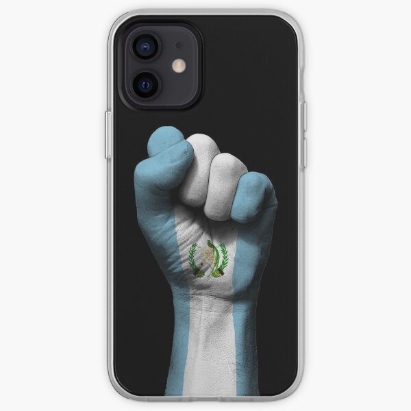 Bandera de Guatemala en un puño cerrado Funda blanda para iPhone