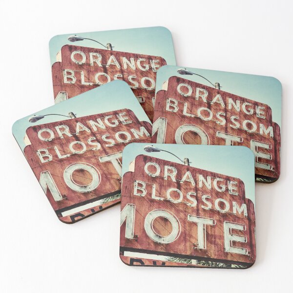 Item preview, Mid-Century Orange Blossom Motel Sign Art Print - Bold Orange and White designed and sold by FraireDesign.