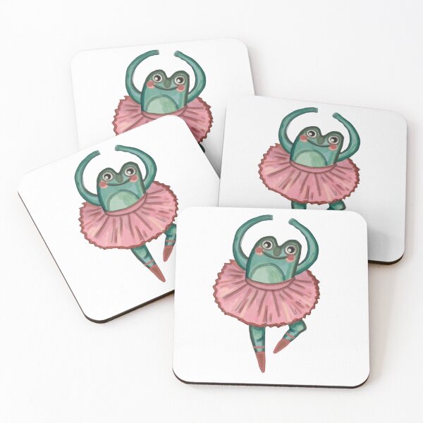 Item preview, Frog dancing in ballet, dancing frog ballerina, funny frog in dress designed and sold by Dormitria.