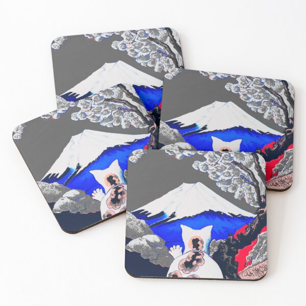 Item preview, a cat and fuji mountain in autumn designed and sold by MerryCrown.