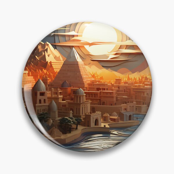 Item preview, Paper Craft - City With Pyramid designed and sold by KootenayDesigns.