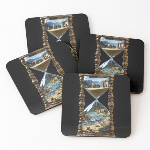 Item preview, Time's Passage: A Vintage Hourglass with Scenic Depictions designed and sold by Creet-Design.