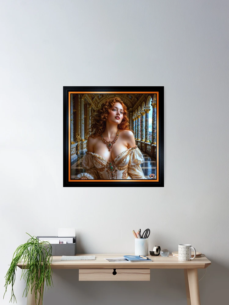 Renaissance Opulence Of An Ethereal Beauty In A Gilded Palace AI Concept Art by Xzendor7 2 Renaissance Opulence Of An Ethereal Beauty In A Gilded Palace Stunning AI Concept Art by Xzendor7 Wall Decor Poster Art Print