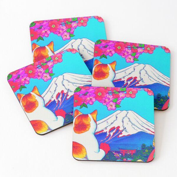 Item preview, a cat and fuji mountain in blossom spring designed and sold by MerryCrown.
