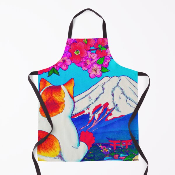 Item preview, a cat and fuji mountain in blossom spring designed and sold by MerryCrown.