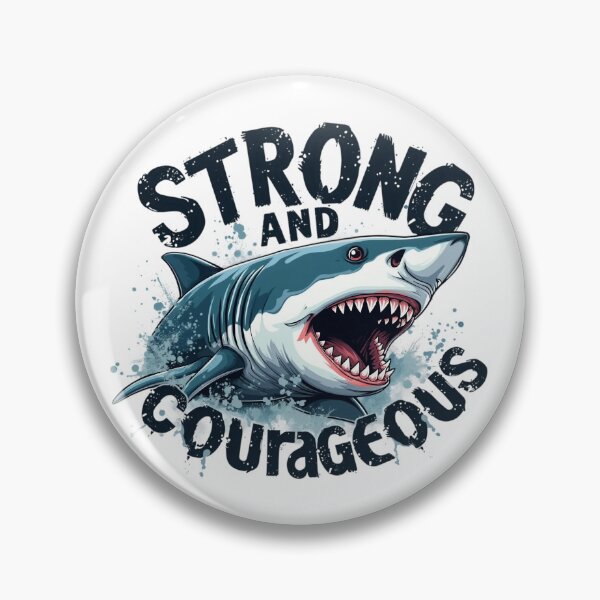 Item preview, Strong and Courageous, Shark Art  designed and sold by Faithloveshop.