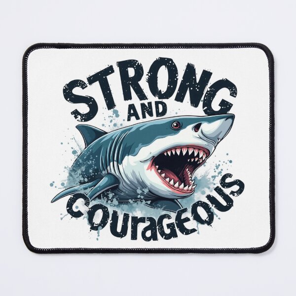 Item preview, Strong and Courageous, Shark Art  designed and sold by Faithloveshop.