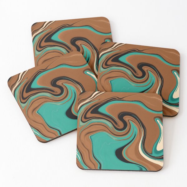 Item preview,  Liquify – Brown, Turquoise, Teal, Black, White designed and sold by svarupa.