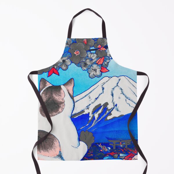 Item preview, a cat and fuji mountain in spring of cool color designed and sold by MerryCrown.