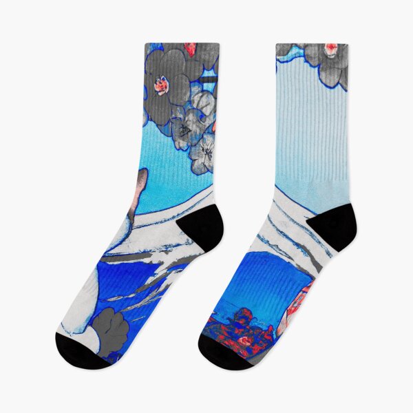 Item preview, a cat and fuji mountain in spring of cool color designed and sold by MerryCrown.