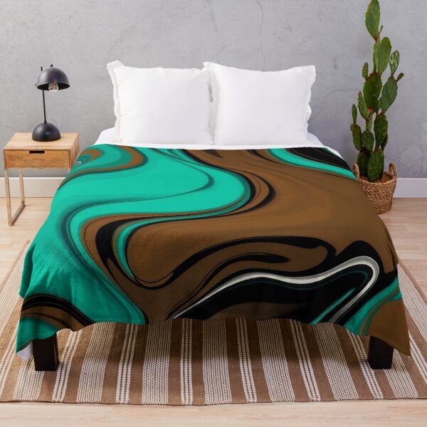 Item preview, Liquify – Brown, Turquoise, Teal, Black, White designed and sold by svarupa.
