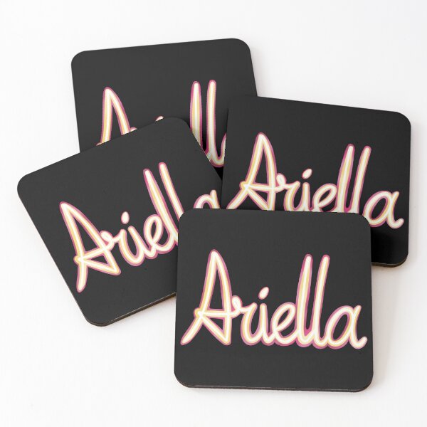 Item preview, Ariella Typographic Name Script Neon Style Pink and Peach designed and sold by AloraDawnEve.