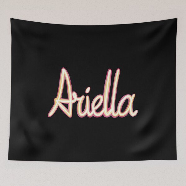 Item preview, Ariella Typographic Name Script Neon Style Pink and Peach designed and sold by AloraDawnEve.