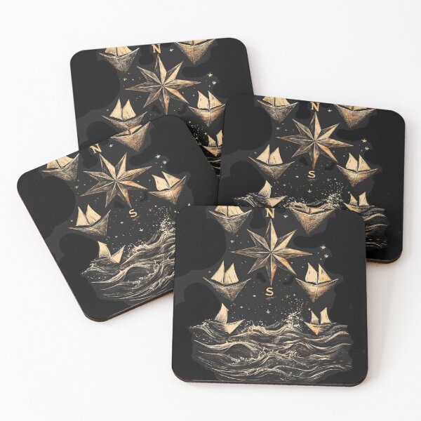 Item preview, Nautical Dreams – Compass and Paper Boats designed and sold by Creet-Design.