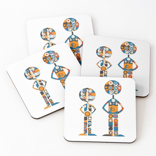 Item preview, Abstract Geometric Figures of Two Standing Characters with Circular Patterns designed and sold by Soul-Sparks.