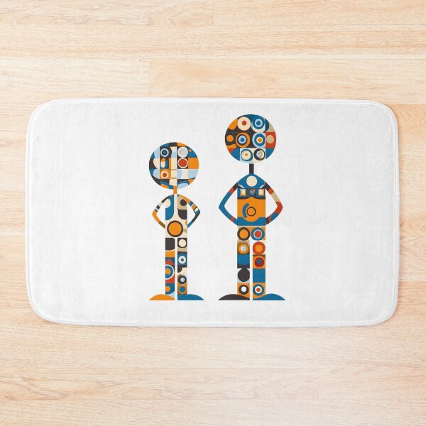 Item preview, Abstract Geometric Figures of Two Standing Characters with Circular Patterns designed and sold by Soul-Sparks.