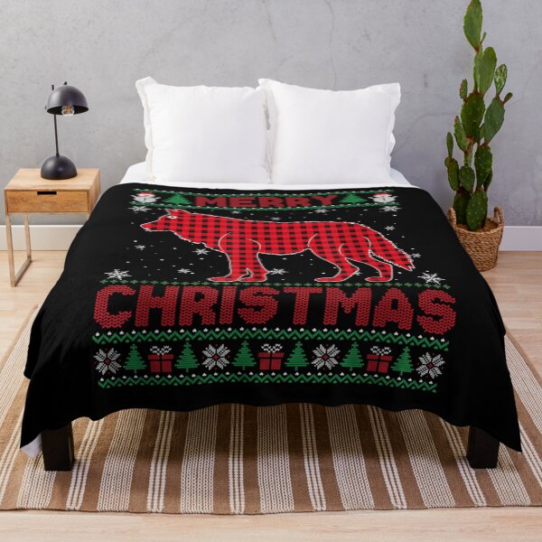 Item preview, Merry Christmas Wolf Animal Buffalo Red Plaid designed and sold by savecloth.