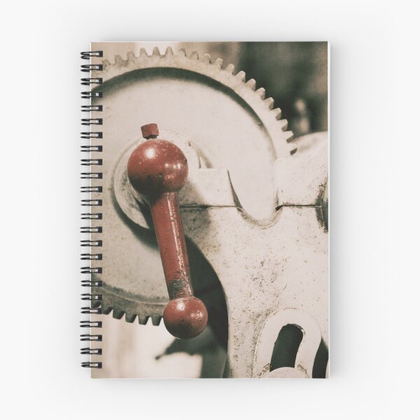 Item preview, Retro Industrial Train Machinery Art Print - Cream Gear with Red Handle designed and sold by FraireDesign.