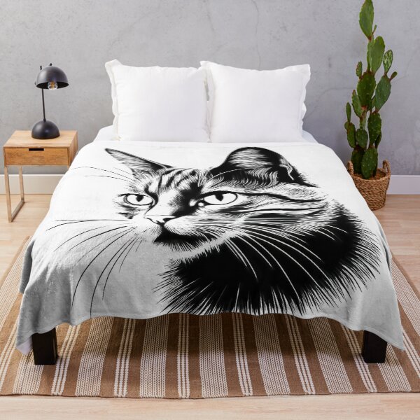 Item preview, Black and white artistic cat 3 designed and sold by michplante60.
