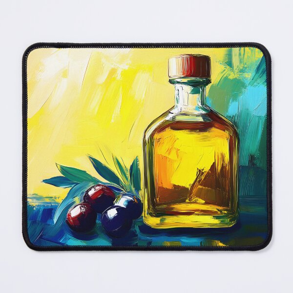 Item preview, Abstract Olive Oil and Olives - A Bold Fusion of Color and Nature Generative AI designed and sold by OlfactoART Studio.