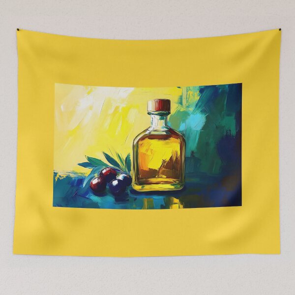 Item preview, Abstract Olive Oil and Olives - A Bold Fusion of Color and Nature Generative AI designed and sold by OlfactoART Studio.