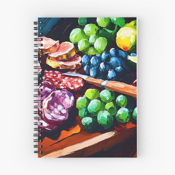 Item preview, Vibrant Charcuterie Delight - Cured Meats, Fresh Fruits, and Rustic Charm Abstract Digital AI Art designed and sold by OlfactoART Studio.