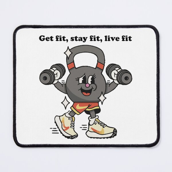 Item preview, Get Fit, Stay Fit, Live Fit - Retro Kettlebell designed and sold by -DEEWOLF-.