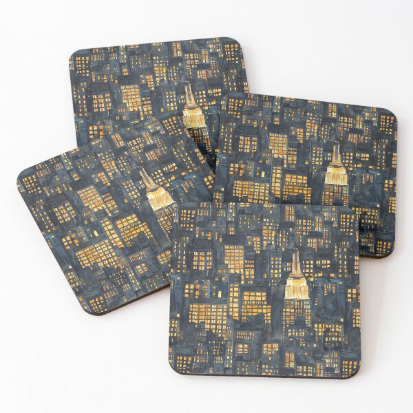 Item preview, New York City, Empire State Building, NYC at Night Skyline, Watercolor designed and sold by VintageFlorals.