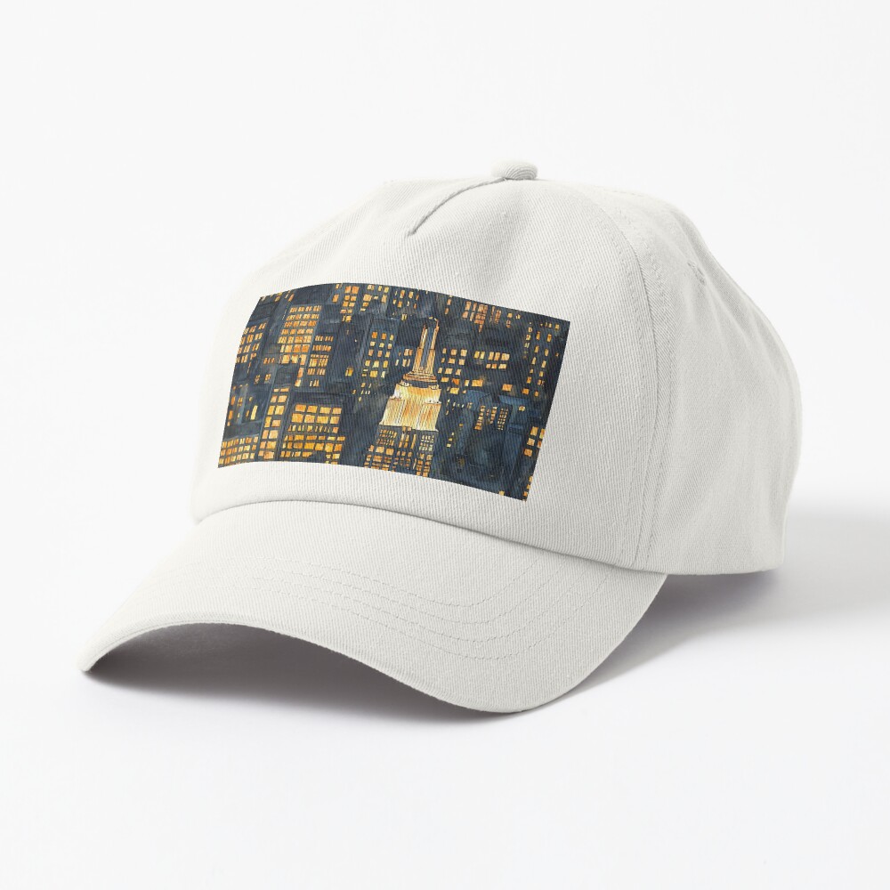 New York City, Empire State Building, NYC at Night Skyline, Watercolor Sticker