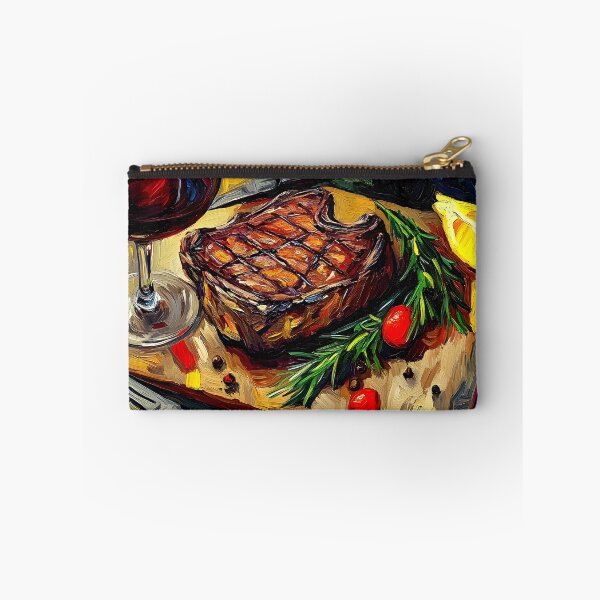 Item preview, Grilled Culinary Elegance - Juicy Steak with Cherry Tomatoes, Rosemary, and Red Wine designed and sold by OlfactoART Studio.