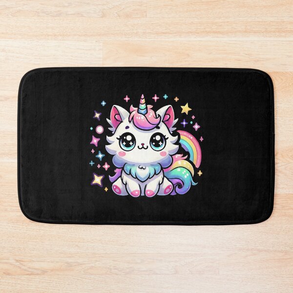 Item preview, Rainbow Unicorn Cat with Sparkles and Stars designed and sold by DrawHandArt.