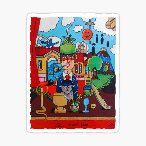Item preview, Magritte Tribute Collection Handmade: Surrealist Fusion – Magritte-Inspired Vector Art designed and sold by Arte Cartoon.
