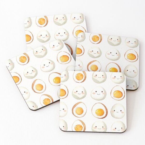 Item preview, Cute Kawaii Eggs, Hard Boiled Eggs  designed and sold by VintageFlorals.