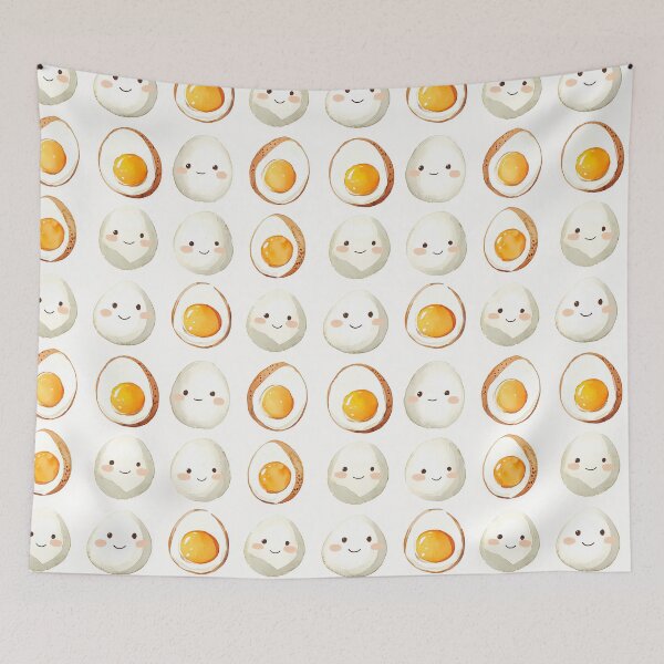 Item preview, Cute Kawaii Eggs, Hard Boiled Eggs  designed and sold by VintageFlorals.