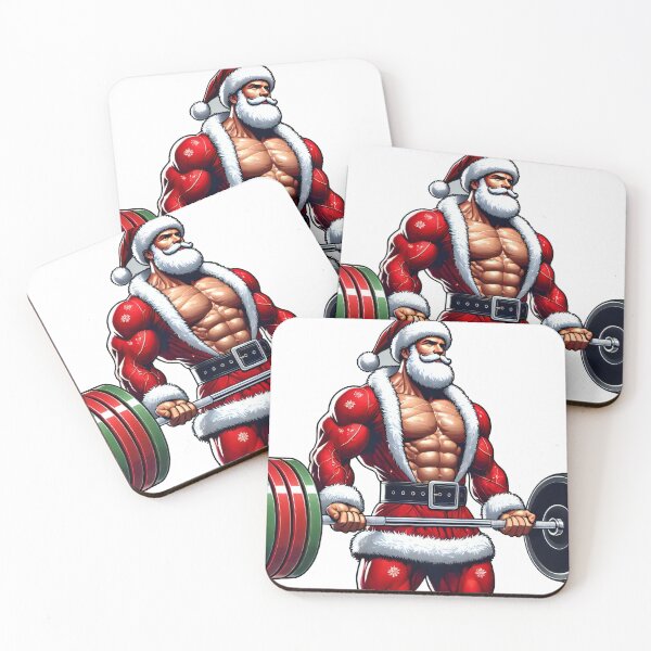 Item preview, Muscle Santa Lifting Barbell Christmas Fitness Design designed and sold by lubushop1.