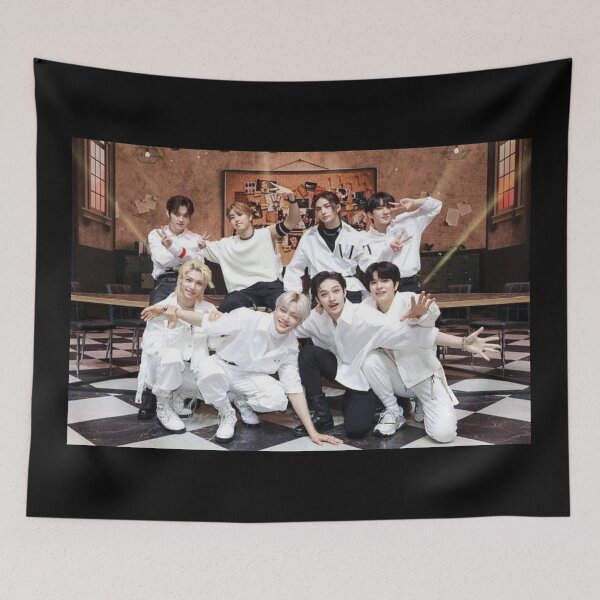 Item preview, Cute Hug Stray Kids ot8 outfits cute concept chocolate factory kpop boy group poster designed and sold by Kpop-Noona.