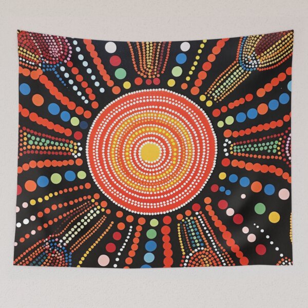 Item preview, Aboriginal Inspired Dot Art - Sunlit designed and sold by GrinGalore.