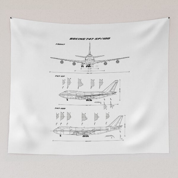 Item preview, Boeing 747-SP & 747-100 Blueprint (white) designed and sold by RyansWorkshop.