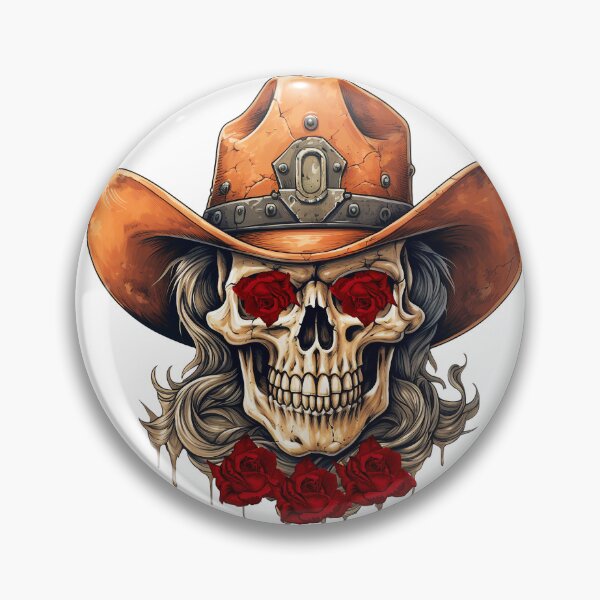 Item preview, Fiery Skull Cowboy Roses of Rebellion designed and sold by TolgaSal.