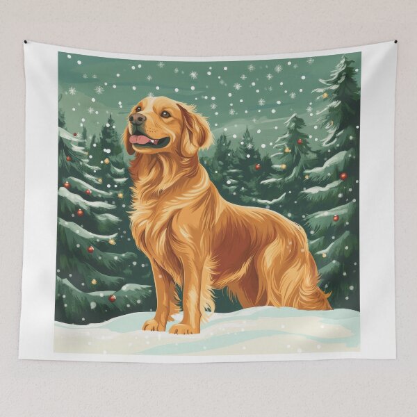 Item preview, Golden retriever in the Christmas world designed and sold by wklize.