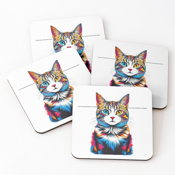 Item preview, Colored cat portrait designed and sold by michplante60.