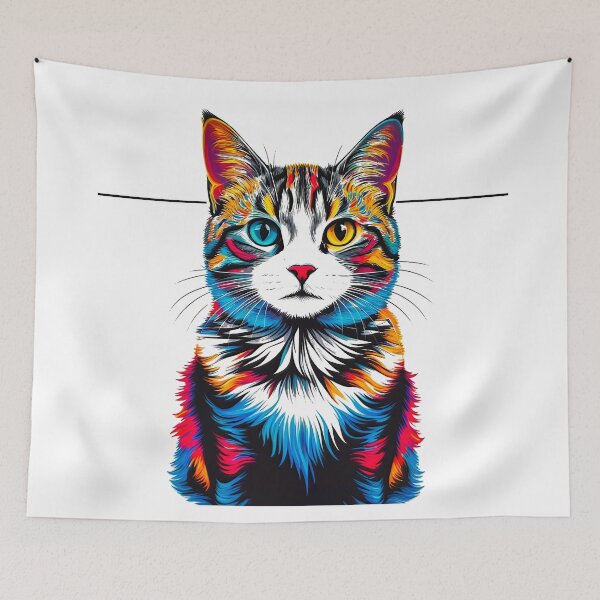 Item preview, Colored cat portrait designed and sold by michplante60.